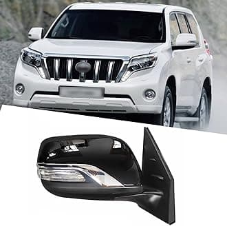 Passenger Side Mirror Fit for 2012-2016 Toyota Land Cruiser Prado LC200 Side Mirror Replacement Side Mirror Assembly Rear View Mirror Accessories Side View Mirror Turn Light, Electric Adjustment