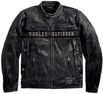 LE-OSTOMen’s Passing Link Biker Jacket – Motorcycle Triple Vents Cafe Racer Black Jacket