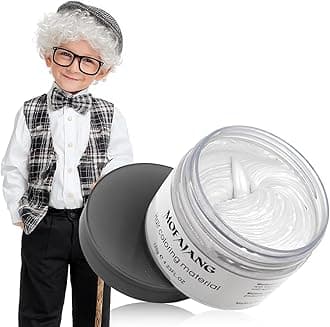 White Temporary Hair Color Wax - SOVONCARE Washable Hair Dye for Men & Women, All-Day Hold Disposable Hair Styling Clays for Party, Cosplay & Daily 4.23 oz
