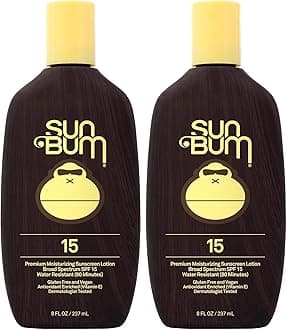Sunscreen Lotion, SPF 15, Broad Spectrum | Vegan Formula | Hawaii Compliant | With Vitamin E | 8 oz Pack of 2
