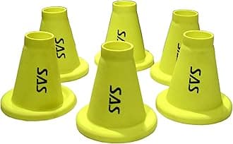 SAS SPORTS PVC Cricket Batting tee for Cricket practices Pack of 6 Yellow