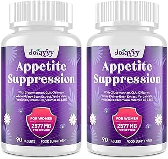 Appetite Suppressants for Women, Natural Fat Burner That Work Fast, High Dose in Glucomannan Konjac Root, White Kidney Bean for Weight Management, Metabolism Booster, Keto Friendly (180 Tablets)