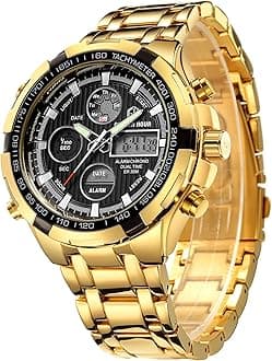 Luxury Stainless Steel Analog Digital Watches for Men