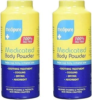 Medipure Medicated Body Powder 100% Talc Free Cooling Powder 200g Soothing Treatment Powders Pack of 2