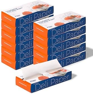 Fit Meal Prep [6000 Pack] 12 x 10.75" Wax Paper Sheets for Food, Interfolded Precut Deli Pop Up Grease-Proof Sandwich Paper Wraps, Waterproof for Lunch, Food Basket, Microwave Cover, BBQ
