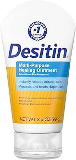 Desitin Skin Protectant and Diaper Rash Ointment Multi-Purpose With Vitamins A & D, Travel Size, 3.5. Oz Tube