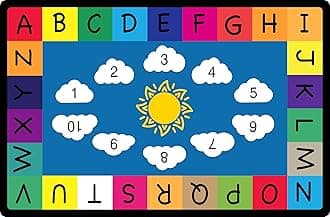 Genki - Kids Rugs for Playroom - ABC Learning Area Rug for Play Room, Classroom, Kindergarten, and Preschool - Kid Alphabet Educational Carpet for Childrens and Toddler Mat - Non Slip | 4'x6'