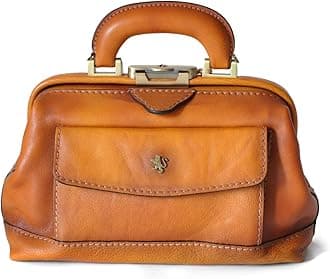 Pratesi Leather Bag Doctor lady bag 562/P in cow leather - Bruce Cognac Made in Italy