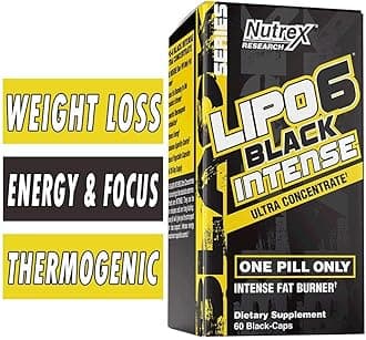 Prompt Nutrition Lipo6 Black Intense Ultra Concentrate Fat Destroyer - Pack Of 60 Capsules With Importer Tag,1 Count