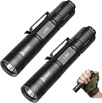 WUBEN L50 Flashlight 1200 High Lumens Tactical Flashlight Pocket Rechargeable Flashlight IP68 with 5 Mode Flash Light, LED Tail Switch Flash Light for Emergencie Camping Home Inspection Repair