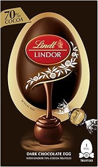 Lindor 70 Percent Dark Chocolate Easter Egg 260g – Dark Chocolate Truffles with a Smooth Melting Filling – Premium Easter Chocolate Treat – Easter, gift