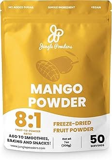 - Jungle Powders Freeze Dried Mango Powder 7 Ounce Bag, Mango Extract For Baking No Sugar Added Dry Mango Powder Juice Additive Free Mangoes Whole Fruit Dried Mango Juice For Smoothie Flavoring