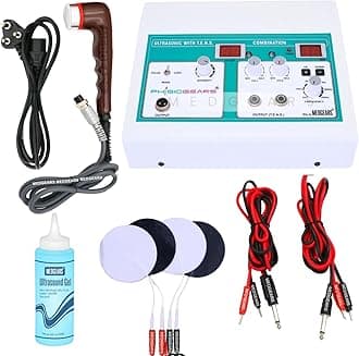 Physiogears Ultrasound Tens 2 Channel Physiotherapy Machine Electrotherapy Combo for All Pain Relief Device Physiotherapy Equipment with One Year Warranty (Self-Adhesive Pad)