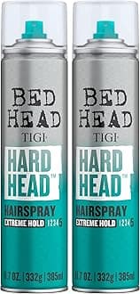 Hair Spray, Extra Strong Hold, All Hair Types | Bed Head Hard Head | 11.7 oz | 2 Pack | All Day Style