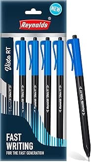 Reynolds VISTA 5 CT BLUE I Lightweight Ball Pen With Comfortable Grip for Extra Smooth Writing I School and Office Stationery | 0.7mm Tip Size