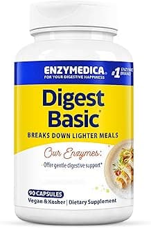 Enzymedica, Digest Basic, Digestive Enzymes, 90 Vegan Capsules, High Dose, Soy Free, Vegetarian, Gluten Free, Non-GMO
