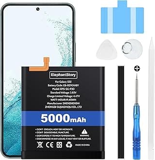 ElephantStory Battery for Galaxy S22 5G, 5000 mAh Battery for Samsung SM-S901 SM-S901U EB-BS901ABY with Repair Kits