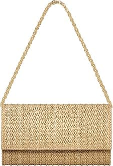 Kseymeir Straw Clutch Purse Shoulder Crossbody Bag Envelope Purse Raffia Handbag for Summer Beach Travel 2024 Trendy