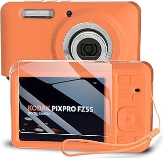 Silicone Case for Kodak PIXPRO FZ55 Digital Camera with Screen Protector and Lanyard for PIXPRO FZ55 Accessories- (Orange)