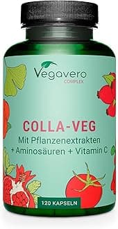 – Vegan Collagen Supplement 2000 mg | Complex with L-Lysine, L-Proline, Vitamin C (Acerola) & Superfoods Extracts | NO Additives, Lab-Tested | 120 Capsules