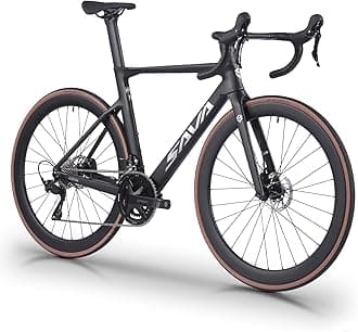 SAVADECK Carbon Fiber Road Bike, Hydraulic Oil Disc Bike with Carbon Fiber Frame and Wheelset, Lightweight Full Carbon Racing Bicycle with Shimano R7120 24S Shift Set for Adults