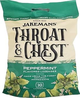 Jakemans Throat & Chest Menthol Cough Suppressant Peppermint - 30 Lozenges
