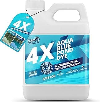 32oz Aqua Blue Pond Dye 4X Concentrate, Lake & Pond Dye Blue for Aqua Colored Water, Ideal Lake Colorant, Aquashade Colorant that Protects Against Sunlight - Ideal for Fish and Wildlife