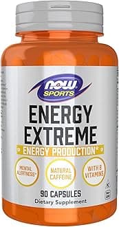 NOW Foods Sports Nutrition, Sports Energy Extreme with B Vitamins and other cofactors such as Chromium, Magnesium Malate and Carnitine, 90 Veg Capsules