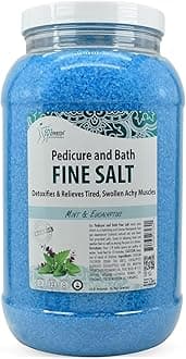 Detox Foot Soak Pedicure and Bath Fine Salt, Mint and Eucalyptus, 128 Oz - Made with Dead Sea Salts, Argan Oil, Coconut Oil, and Essential Oil - Hydrates, Softens and Moisturizes