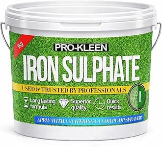 Iron Sulphate 1 KG PREMIUM Ferrous (Makes up to 1000L When Diluted & Covers up to 1000m2) Pure Lawn Tonic- Lawn Conditioner and Turf Hardener. Damp Grade Soluble in Water