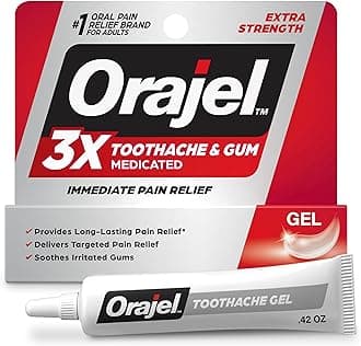 Orajel 3X for Toothache & Gum Pain: Maximum Gel Tube 0.42oz - From #1 Oral Pain Relief Brand - Orajel for Instant Pain Relief