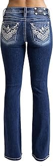 Miss Me - Womens 32" Intricate Wing Mid-Rise Bootcut Jeans