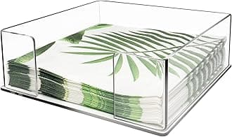 Acrylic Cocktail Napkin Holder, Clear Luncheon Napkins Holder for Table, 7 x 7 inches