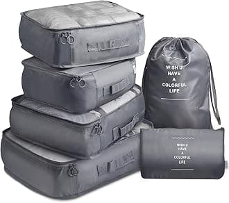 VAGREEZPacking Cubes, Travel Luggage Packing Organizers Set with Toiletry Bag