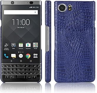 Zshion Case for BlackBerry Keyone ,Croco Premium PU Leather Protective Cases Simple Deurable and Lightweight Case for BlackBerry Keyone (Dark Blue)