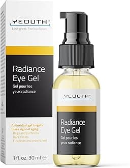 YEOUTH Under Eye Gel with Hyaluronic Acid, Skin Care Targets The Appearance of Puffiness, Dark Circles & Under Eye Bags, Revitalizing Hydrating Skincare 1oz