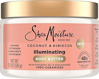 Illuminating Body Butter with Coconut & Hibiscus, Niacinamide and Pro-Ceramides, Renewing Skin’s Natural Glow, 48H Moisturizing 11.5 oz