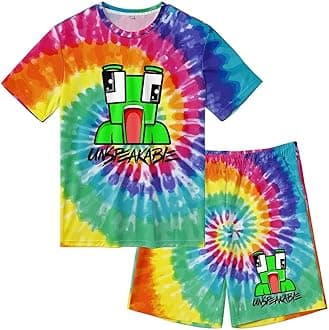 DomomdfvcBoys and Girls Short Sleeves and Short Short Clothing Sets Game Summer T-Shirt