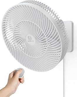 12 Inch Oscillating Wall Mount Fan with Remote & Timer, 4-Speed Quiet Indoor Bathroom/RV Fan, 90°Rotation,Adjustable Tilt,8.2ft Cord for Bedroom&Home Cooling, AC Fan for Corner,Garage,Easy Mount/Clean