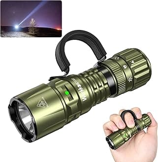 Wurkkos TD07 Flashlight, LED Tactical Flashlight, 1300 High Lumen EDC Small Flashlight, USB-C Rechargeable Flashlights, Turbo/Strobe Momentary, IP68 Waterproof, Flash Light for Camping(Olive Green)