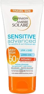 Garnier Ambre Solaire Mini Sensitive Hypoallergenic Sun Protection Cream SPF50+ 50 ml Travel Size