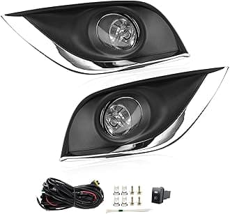 FL7065 Fit For 2015 2016 2017 2018 2019 Sunny/Versa Sedan Fog Lights Clear Lens Bumper Lamps Kit