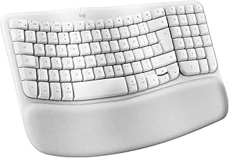 Wave Keys for Mac, Wireless Ergonomic Keyboard with Cushioned Palm Rest, Comfortable Natural Typing, Bluetooth Keyboard, Easy-Switch, Optimised for Mac, Apple, iPad - Off White - QWERTY