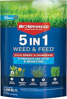BioAdvanced 5 In 1 Weed and Feed, Granules, 9.6 lb, Lawn Fertilizer