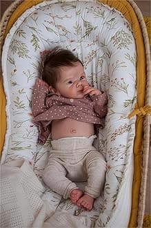 Anano Realistic Lifelike Reborn Baby Dolls Toddler Silicone Full Body Girls 18 Inch Baby Reborn Doll Silicone Full Body Eyes Open with Hair Anatomically Correct