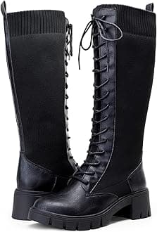 Vepose Women's Fashion Ankle Booties Combat Boots for Women, Eight Eyes