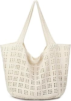 Crochet Bags for Women - Summer Beach Tote, Aesthetic Hippie Knit Bag