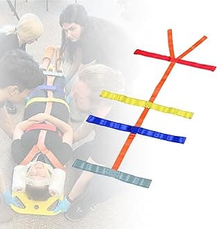 First Aid Spine Backboard Strap - Emergency Stretcher System Immobilization Belt for Rescue Supplies, 10 Reflective Colors