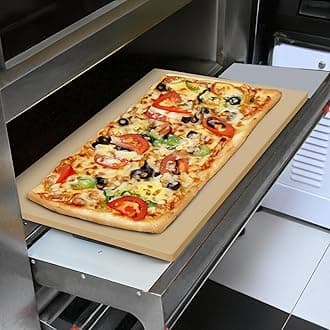 Extra Large Pizza Stone 22 Inch, Rectangular Pizza Grilling/Baking Stone 22" x 14", Industrial Commercial Oven Stone, Ideal for Grilling Baking Several Pizzas Bread