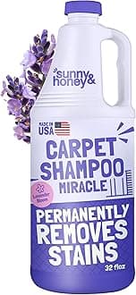 Sunny & Honey Carpet Cleaner Solution - Deep Stain Remover & Odor Deodorizer - Pet Carpet Cleaner & Rug Shampoo (32 Fl Oz, Light Lavender)